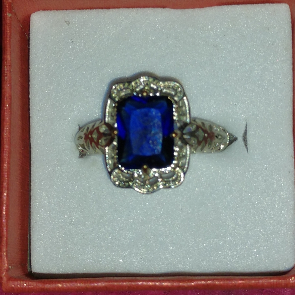 925 sapphire ringpo